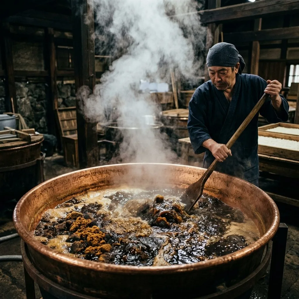 サトウキビの搾汁・仕込み工程